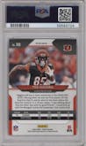 Tee Higgins from the 2020 Panini Prizm set featuring a Red/White/Blue Prizm parallel graded by PSA and given an overall grade of 9.