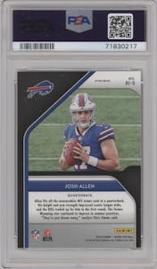 Josh Allen from the 2018 Panini Prizm set graded by PSA and given an overall grade of 10.