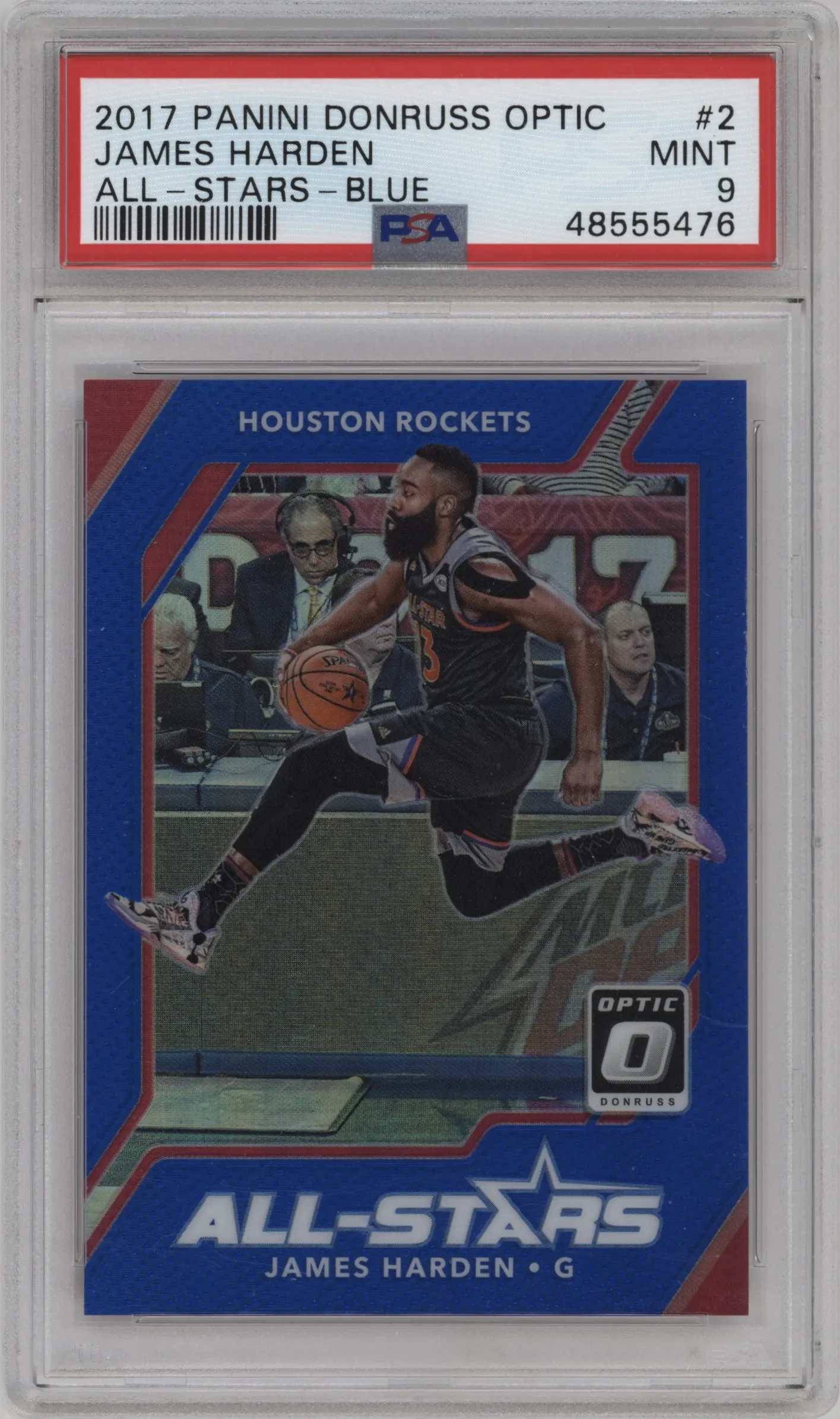 2017 Panini Donruss Optic All-Stars James Harden Blue PSA 9