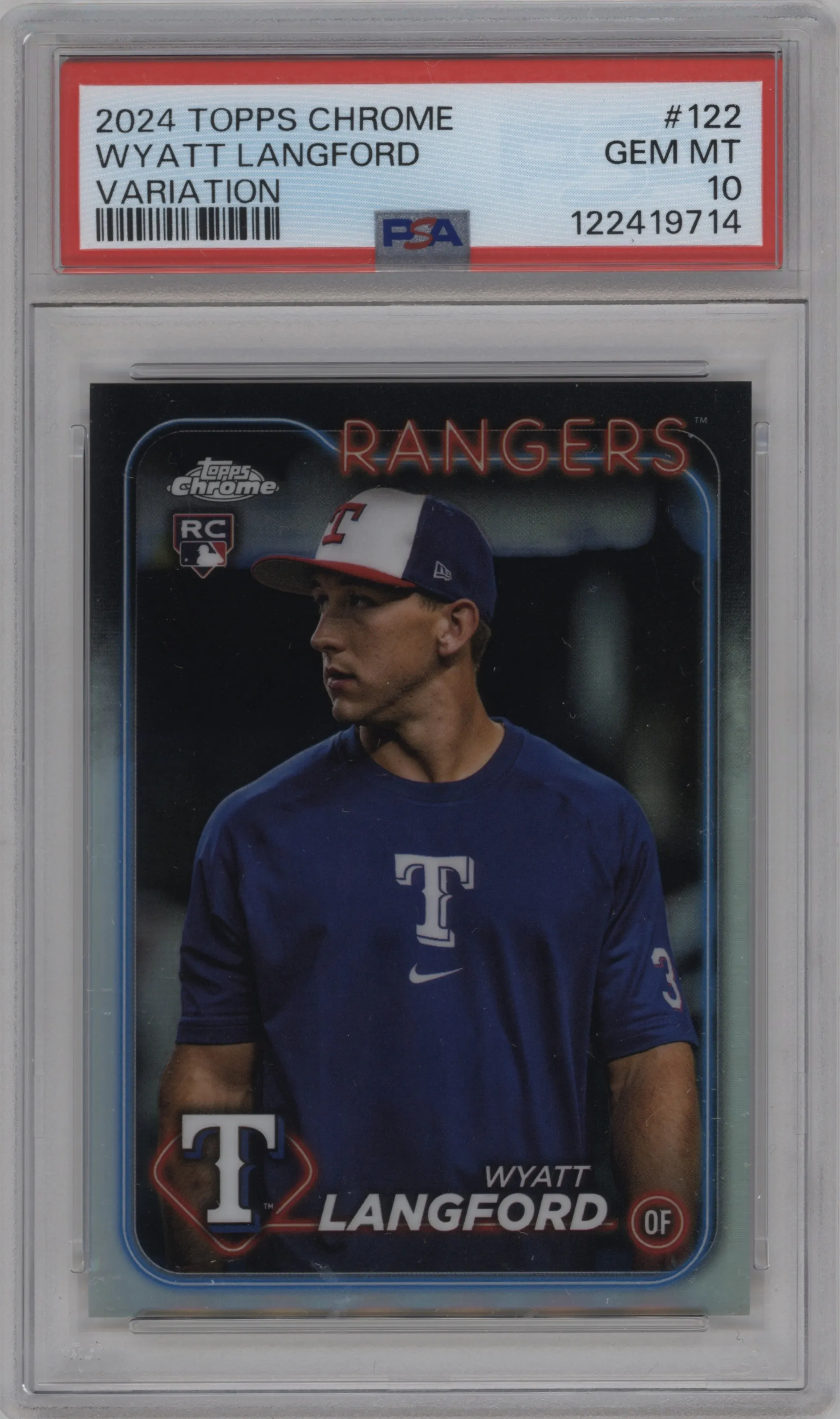 2024 Topps Chrome SP Wyatt Langford PSA 10