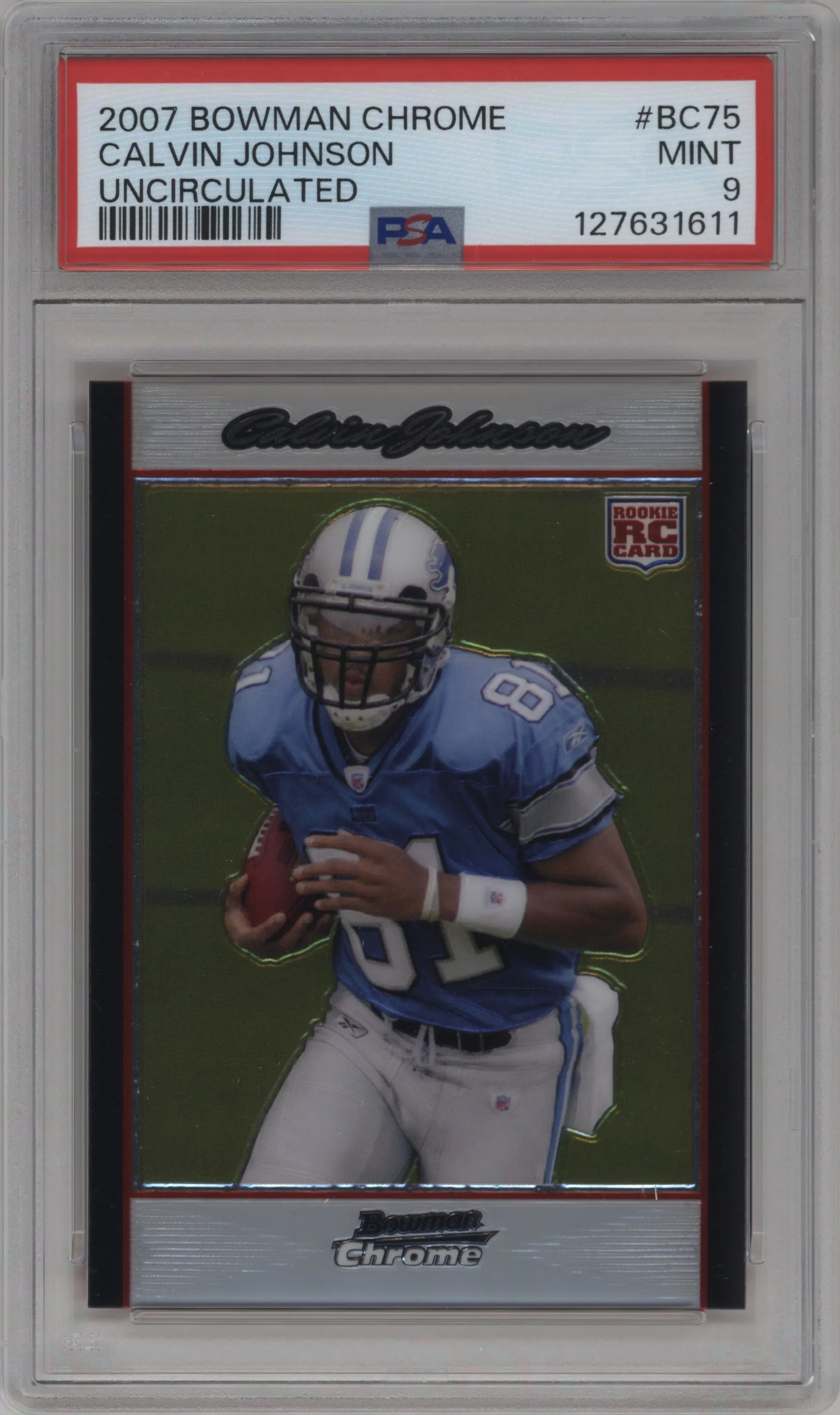 2007 Bowman Chrome Calvin Johnson Uncirculated #BC75 PSA 9