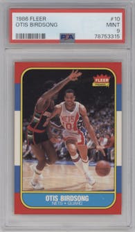 Otis Birdsong from the 1986-87 Fleer set graded by PSA and given an overall grade of 9.