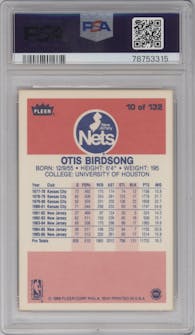 Otis Birdsong from the 1986-87 Fleer set graded by PSA and given an overall grade of 9.