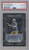 Justin Herbert from the 2023 Panini Obsidian set graded by PSA and given an overall grade of 10.