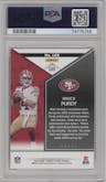 Brock Purdy from the 2022 Panini Rookies & Stars set featuring a Red parallel graded by PSA and given an overall grade of 9.