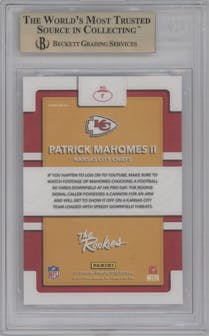 Patrick Mahomes II from the 2017 Panini Donruss Optic set graded by Beckett and given an overall grade of 9.5.