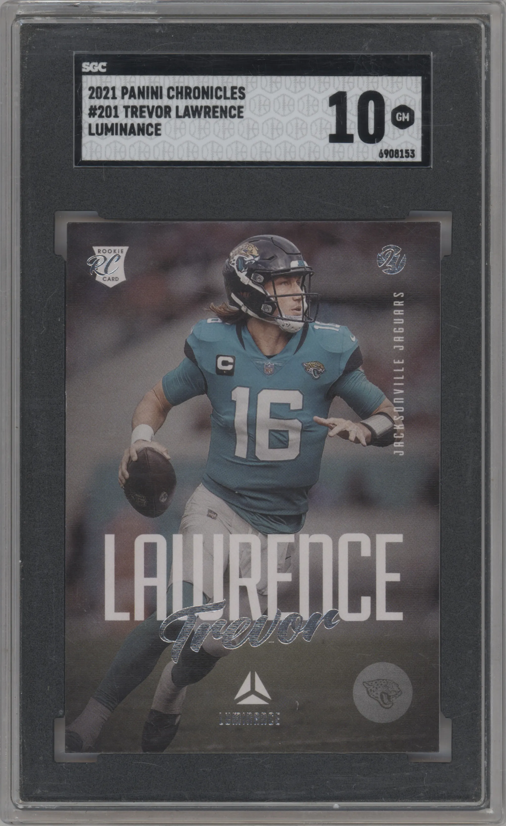2021 Panini Chronicles Luminance Trevor Lawrence #201 SGC 10