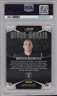 Brock Bowers from the 2024 Panini Mosaic set graded by PSA and given an overall grade of 10.