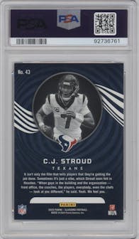 C.J. Stroud from the 2023 Panini Illusions set featuring a Retail parallel graded by PSA and given an overall grade of 8.