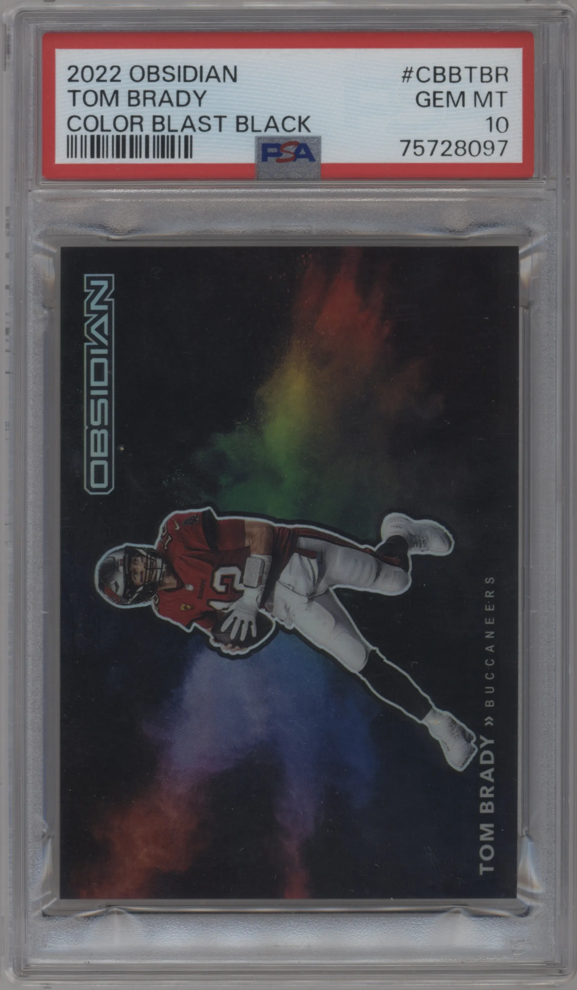 2022 Panini Obsidian Color Blast Black Tom Brady #CBB-TBR PSA 10
