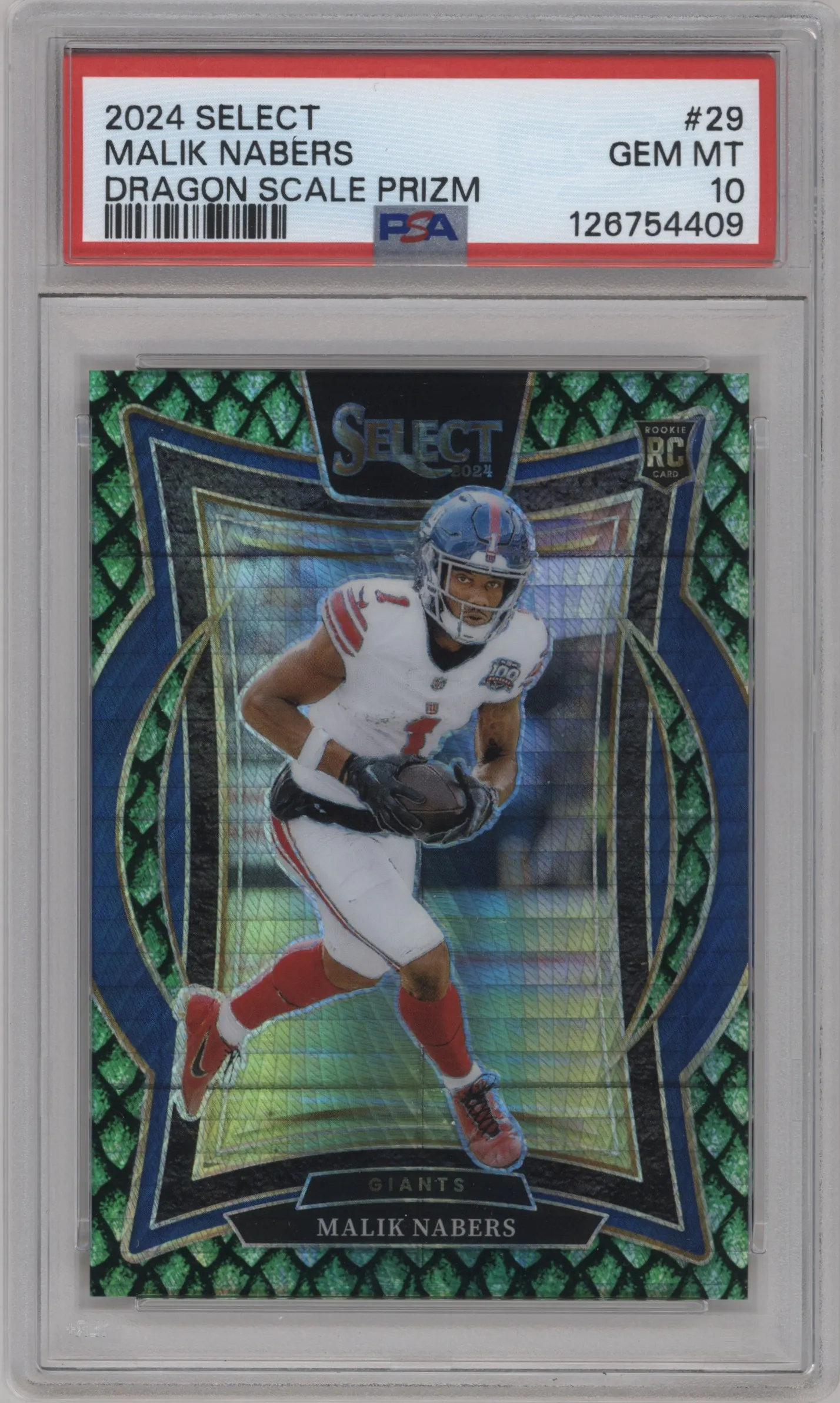 2024 Panini Select Malik Nabers Dragon Scale PSA 10