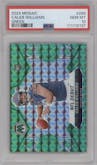 Caleb Williams from the 2024 Panini Mosaic set featuring a Green Mosaic parallel graded by PSA and given an overall grade of 10.