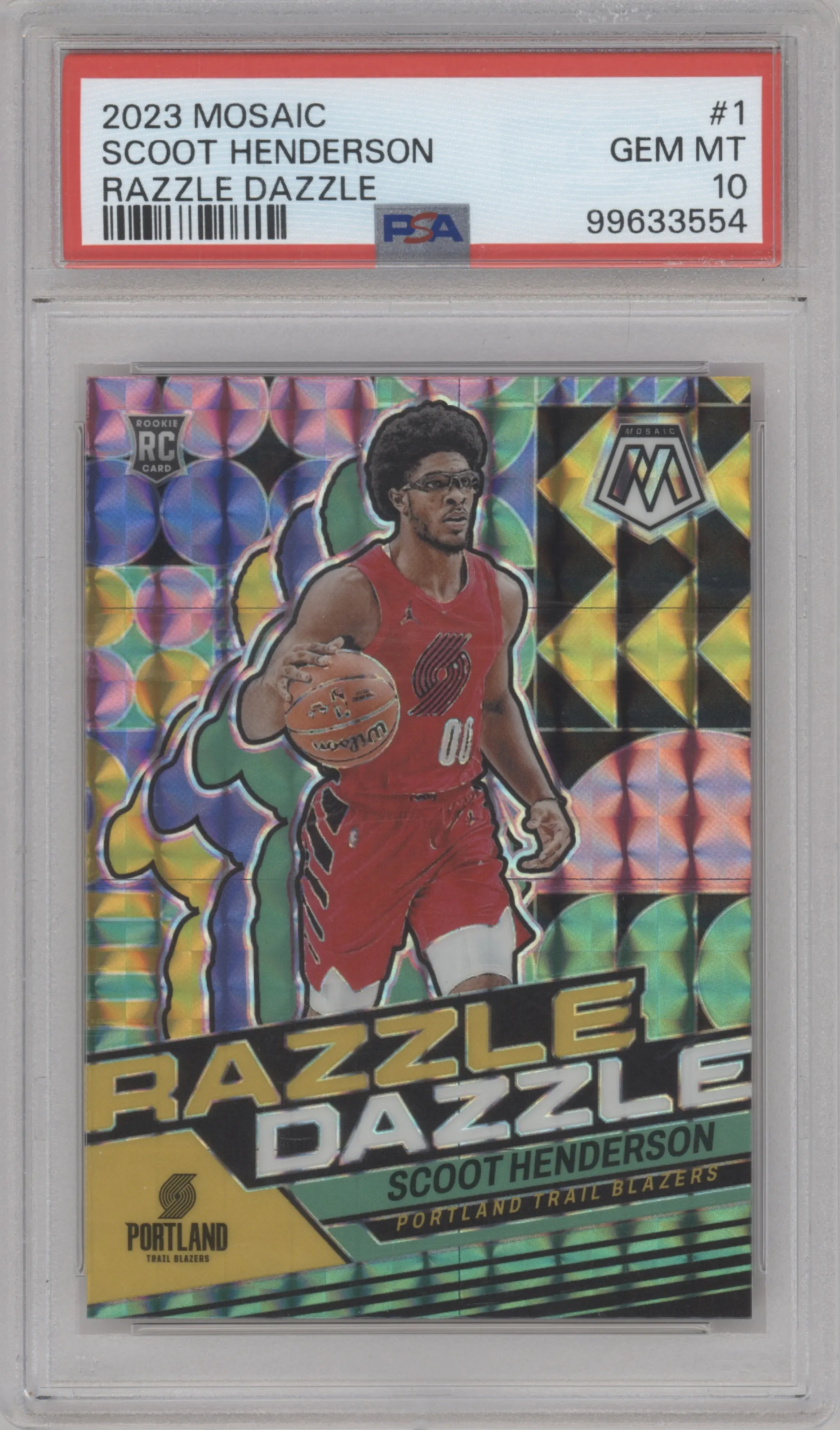 2023 Panini Mosaic Razzle Dazzle Scoot Henderson #1 PSA 10