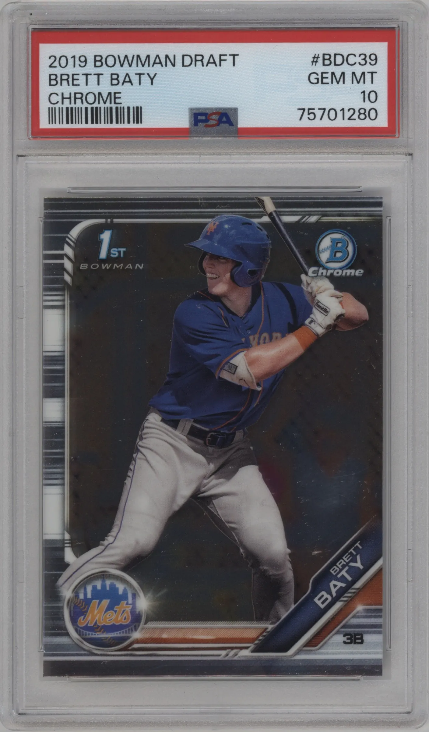 2019 Bowman Draft Chrome Brett Baty PSA 10