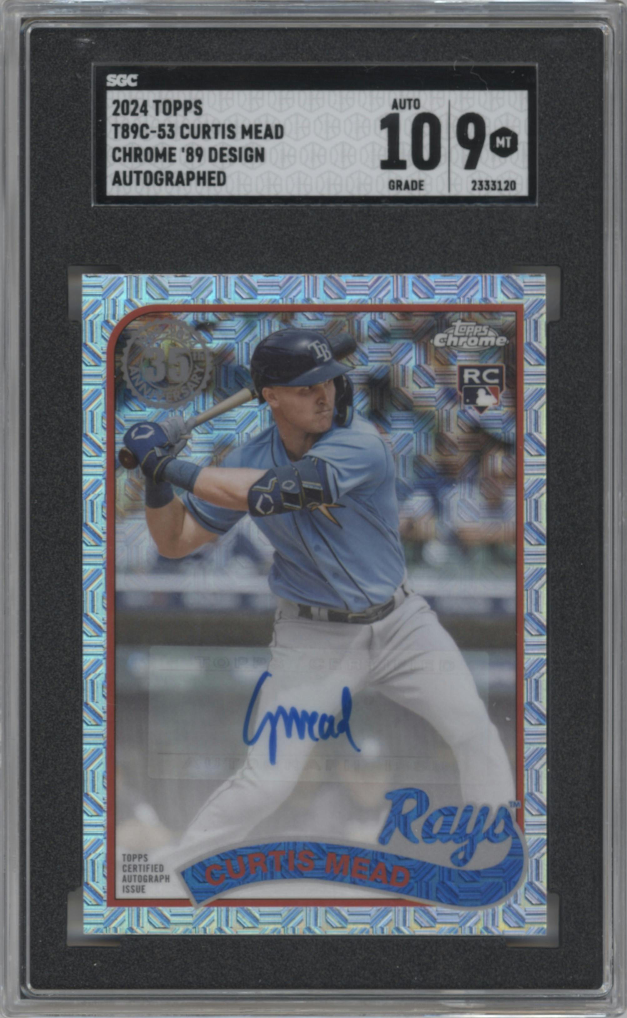 Curtis Mead from the 2024 Topps Series 1 Silver Pack set graded by SGC and given an overall grade of 9.