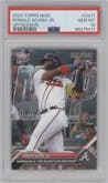 Ronald Acuna Jr. from the 2023-24 Topps Now Off-Season set graded by PSA and given an overall grade of 10.