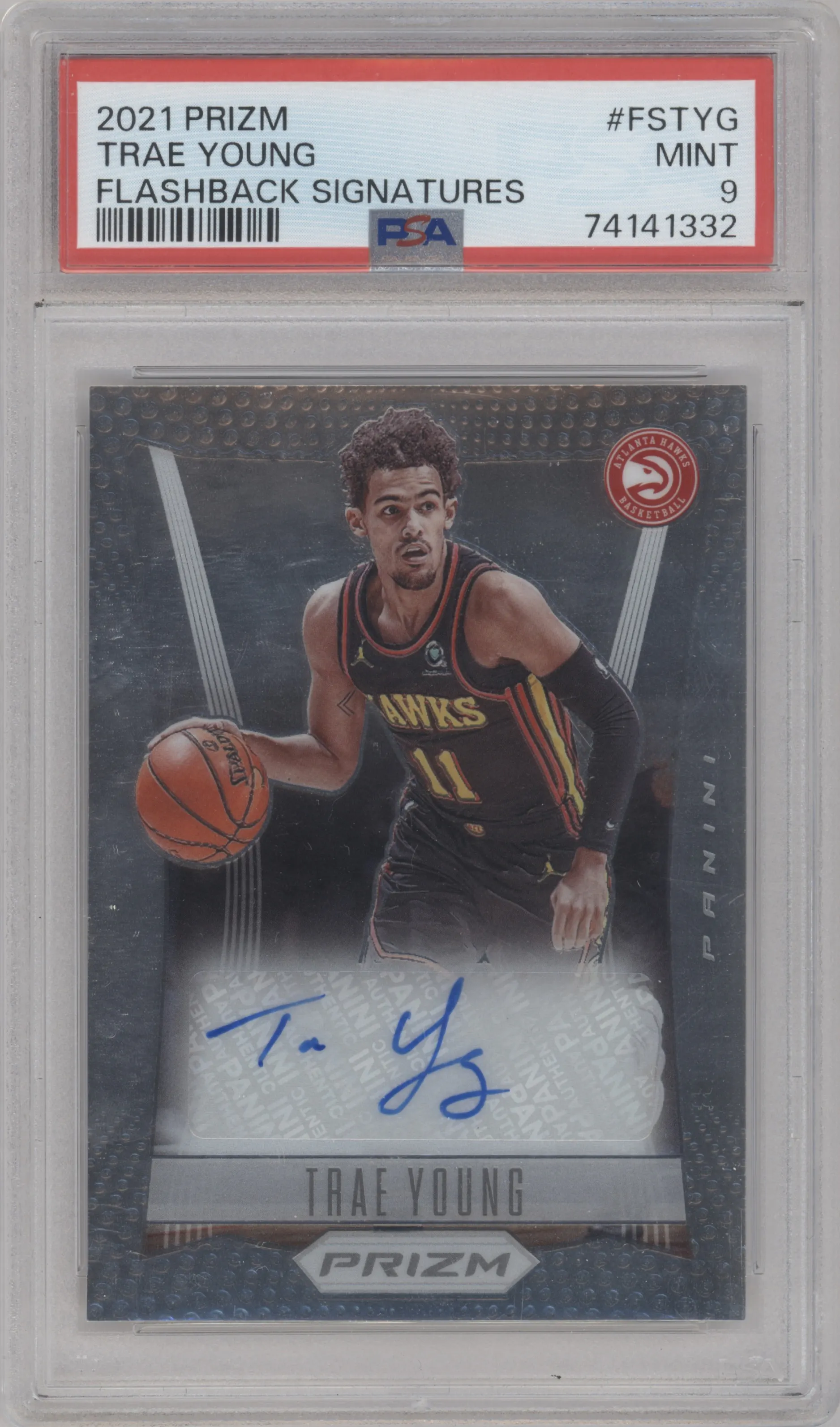 2021 Panini Prizm Flashback Sig. Trae Young PSA 9
