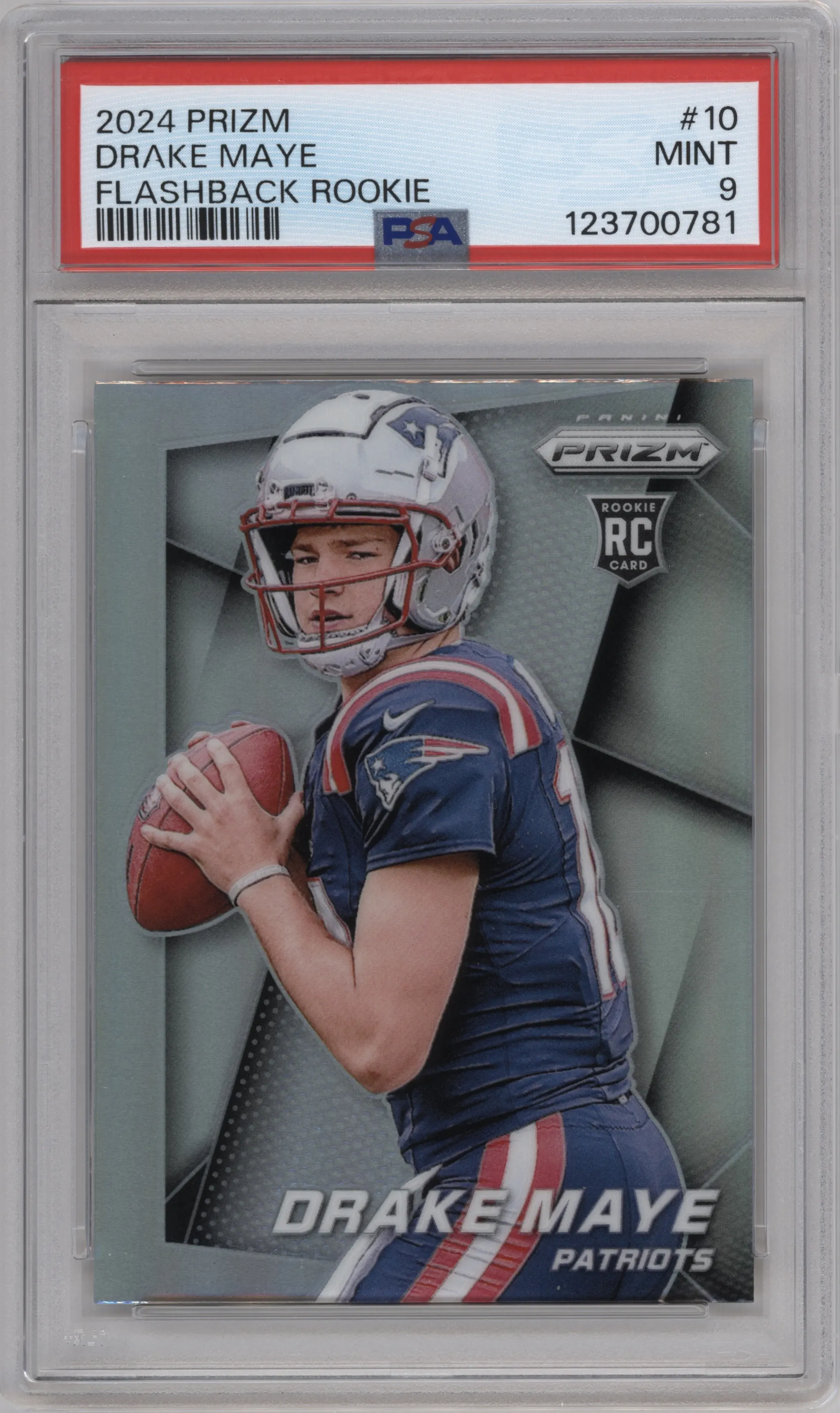 2024 Panini Prizm Flashback Rke. Drake Maye #10 PSA 9