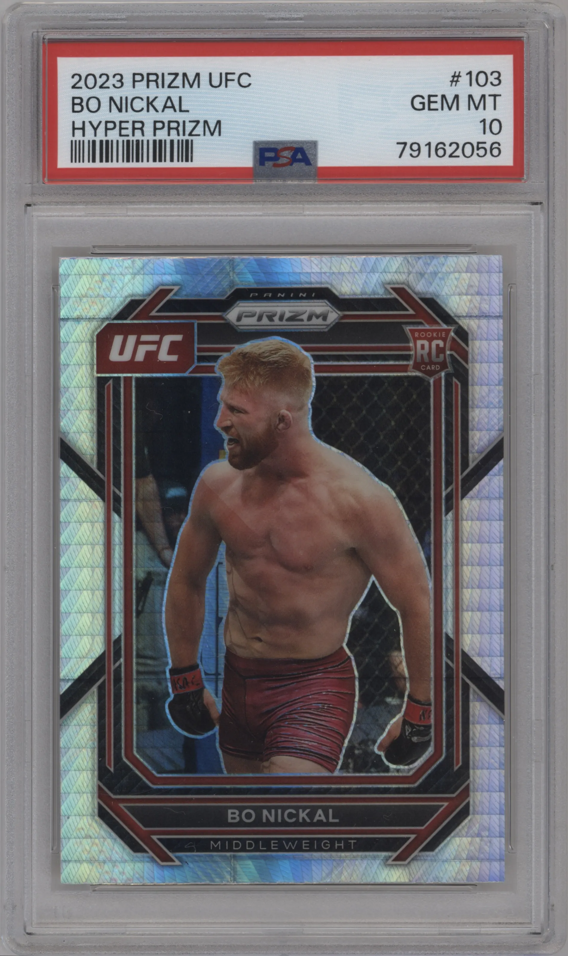 2023 Panini Prizm UFC Bo Nickal Hyper Prizm #103 PSA 10