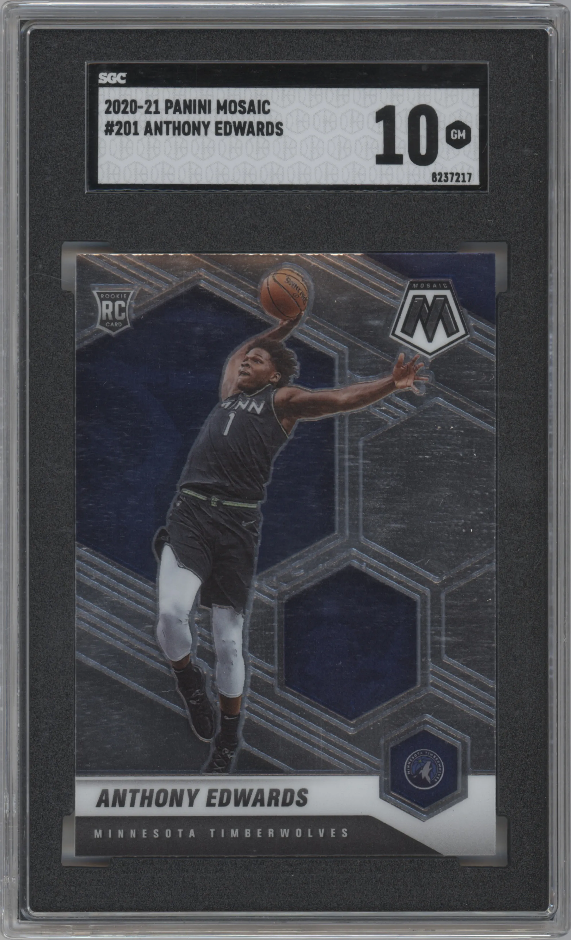2020 Panini Mosaic Anthony Edwards SGC 10