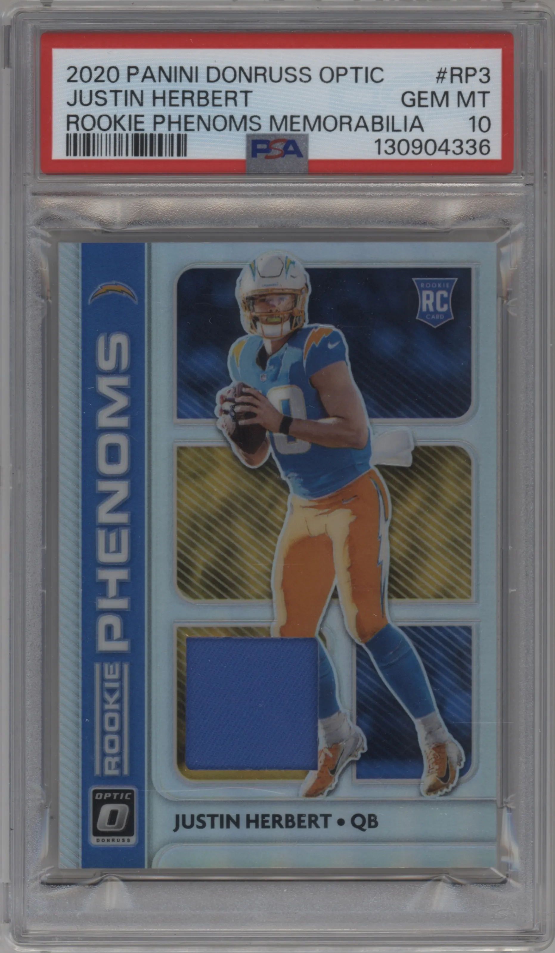 2020 Panini Donruss Optic Rke. Phenoms Justin Herbert #RP-3 PSA 10