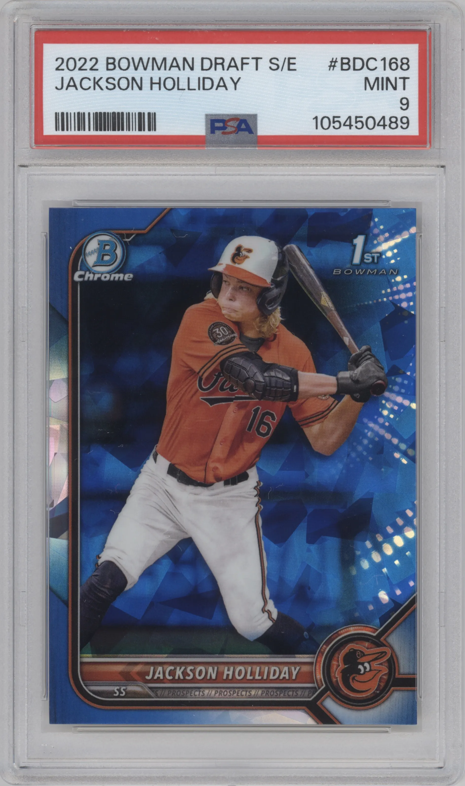 2022 Bowman Draft Sapphire Edition Chrome Jackson Holliday PSA 9
