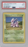 Nidoran from the 1999 Pokemon set graded by PSA and given an overall grade of 9.