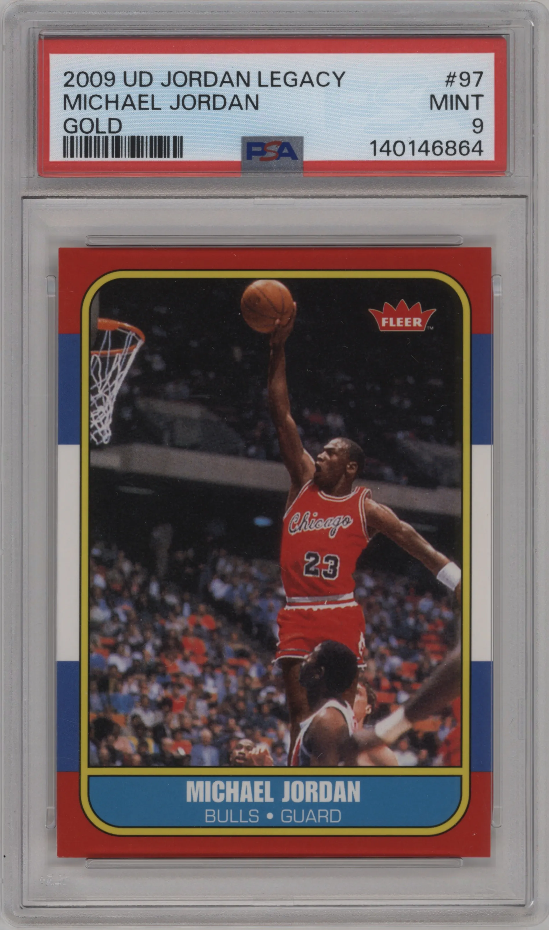 2009 Upper Deck Michael Jordan Legacy Collection Hall of Fame Edition Michael Jordan Gold #97 PSA 9