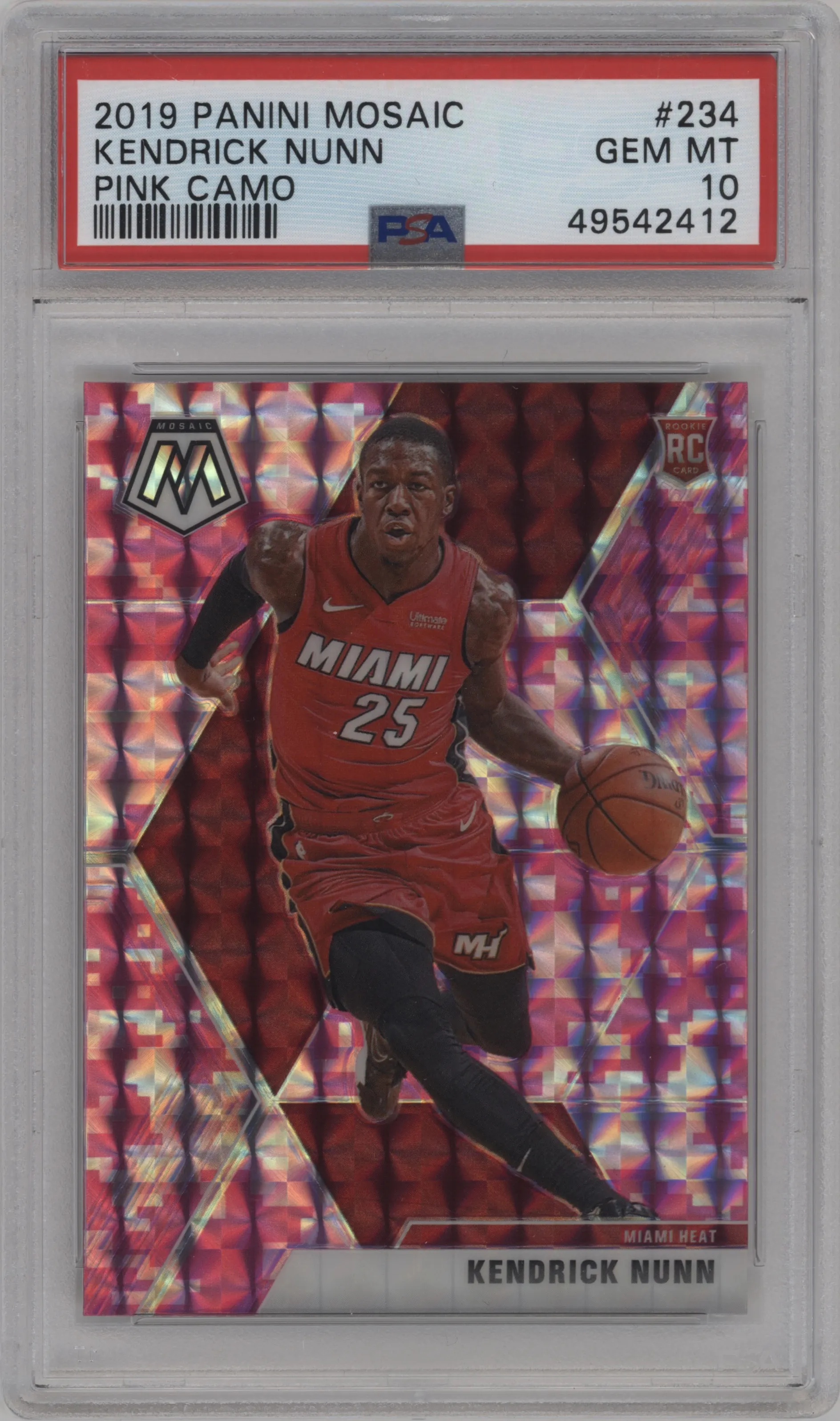 2019 Panini Mosaic Kendrick Nunn Pink Camo PSA 10