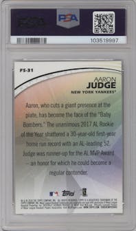 Aaron Judge from the 2018 Topps Series 2 set graded by PSA and given an overall grade of 10.