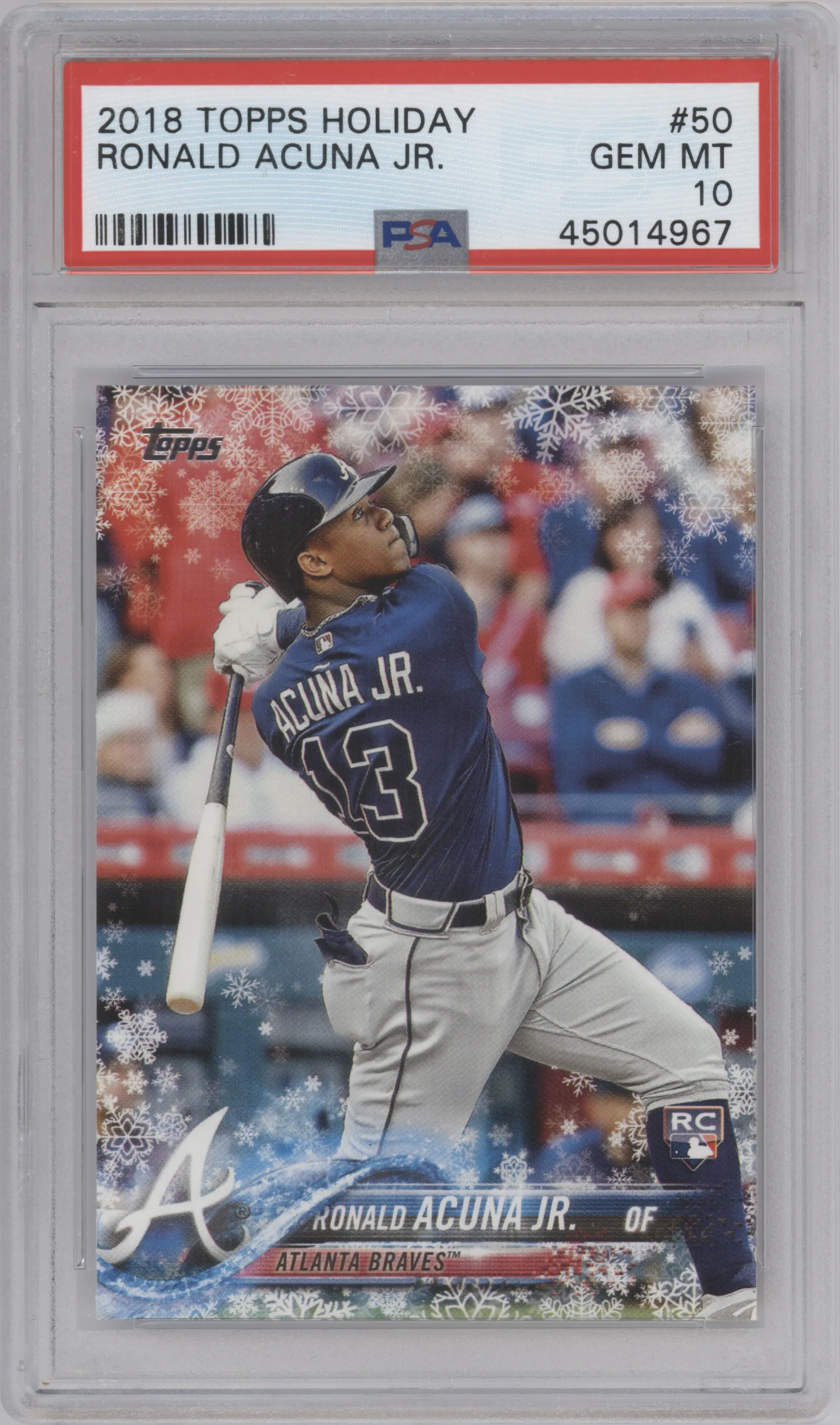 2018 Topps Holiday Ronald Acuna Jr. PSA 10