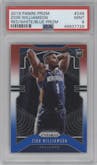Zion Williamson from the 2019-20 Panini Prizm set featuring a Red/White/Blue Prizm  parallel graded by PSA and given an overall grade of 9.