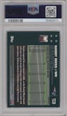Randy Moss from the 2007 Topps Chrome set featuring a XFractor parallel graded by PSA and given an overall grade of 10.