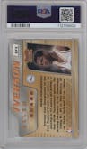 Allen Iverson from the 1996-97 Bowman’s Best  set featuring a Refractor parallel graded by PSA and given an overall grade of 8.