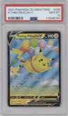 Flying Pikachu V from the 2021 Pokemon SWSH set graded by PSA and given an overall grade of 10.