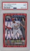 José Fermín from the 2024 Topps Chrome set featuring a Red RayWave Refractor parallel graded by PSA and given an overall grade of 9.