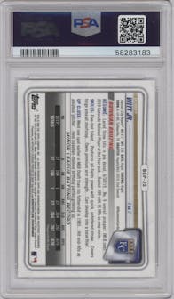 Bobby Witt Jr. from the 2020 Bowman set graded by PSA and given an overall grade of 10.