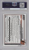 Colton Cowser from the 2021 Bowman Draft set featuring a Black & White RayWave Refractor parallel graded by PSA and given an overall grade of 9.