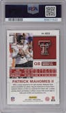 Patrick Mahomes II from the 2017 Panini Score set graded by PSA and given an overall grade of 9.