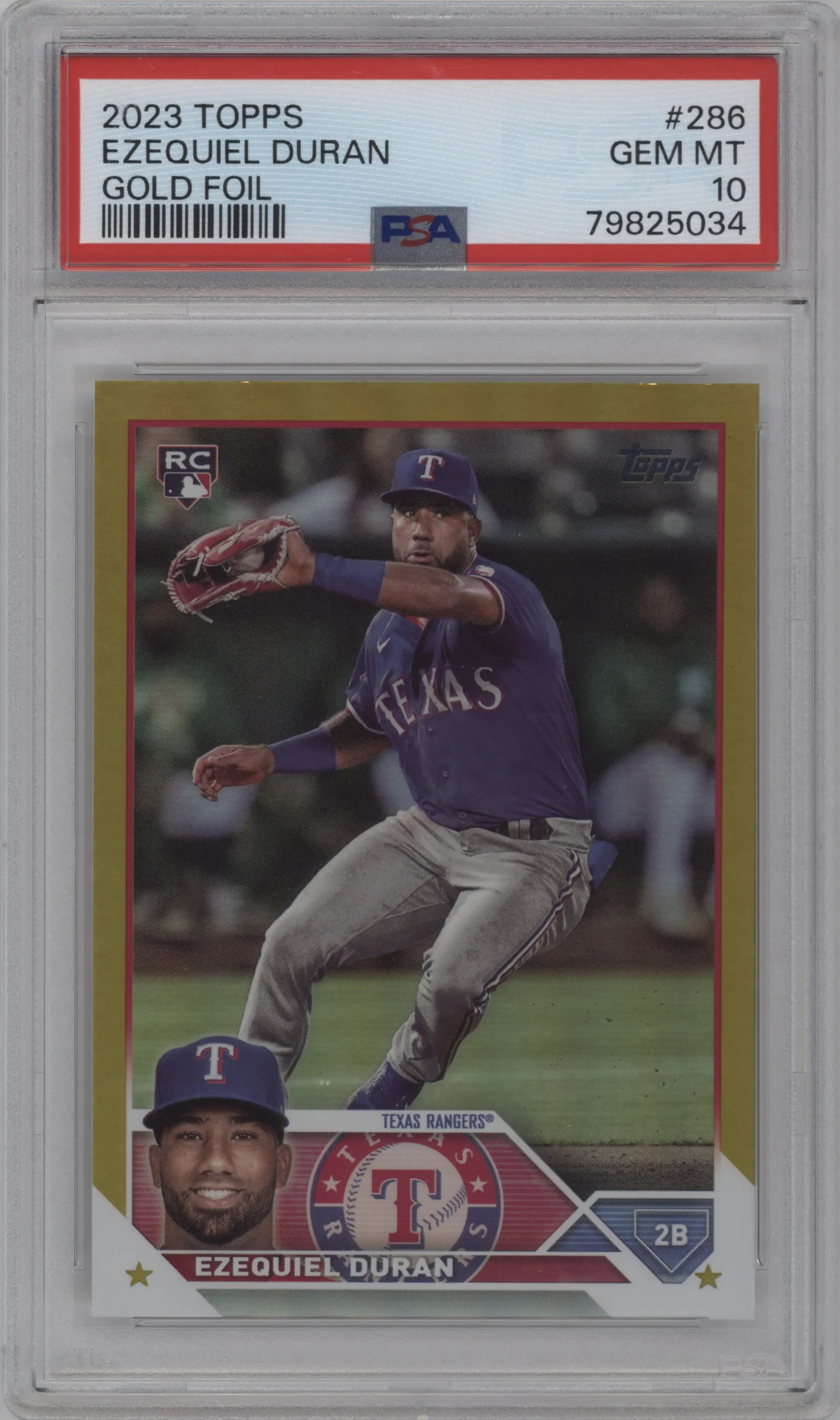 2023 Topps Series 1 Ezequiel Duran Gold Foil #286 PSA 10
