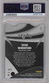 Victor Wembanyama from the 2023-24 Panini Revolution set featuring a Fractal parallel graded by PSA and given an overall grade of 9.