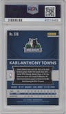 Karl-Anthony Towns from the 2015-16 Panini Prizm  set graded by PSA and given an overall grade of 9.