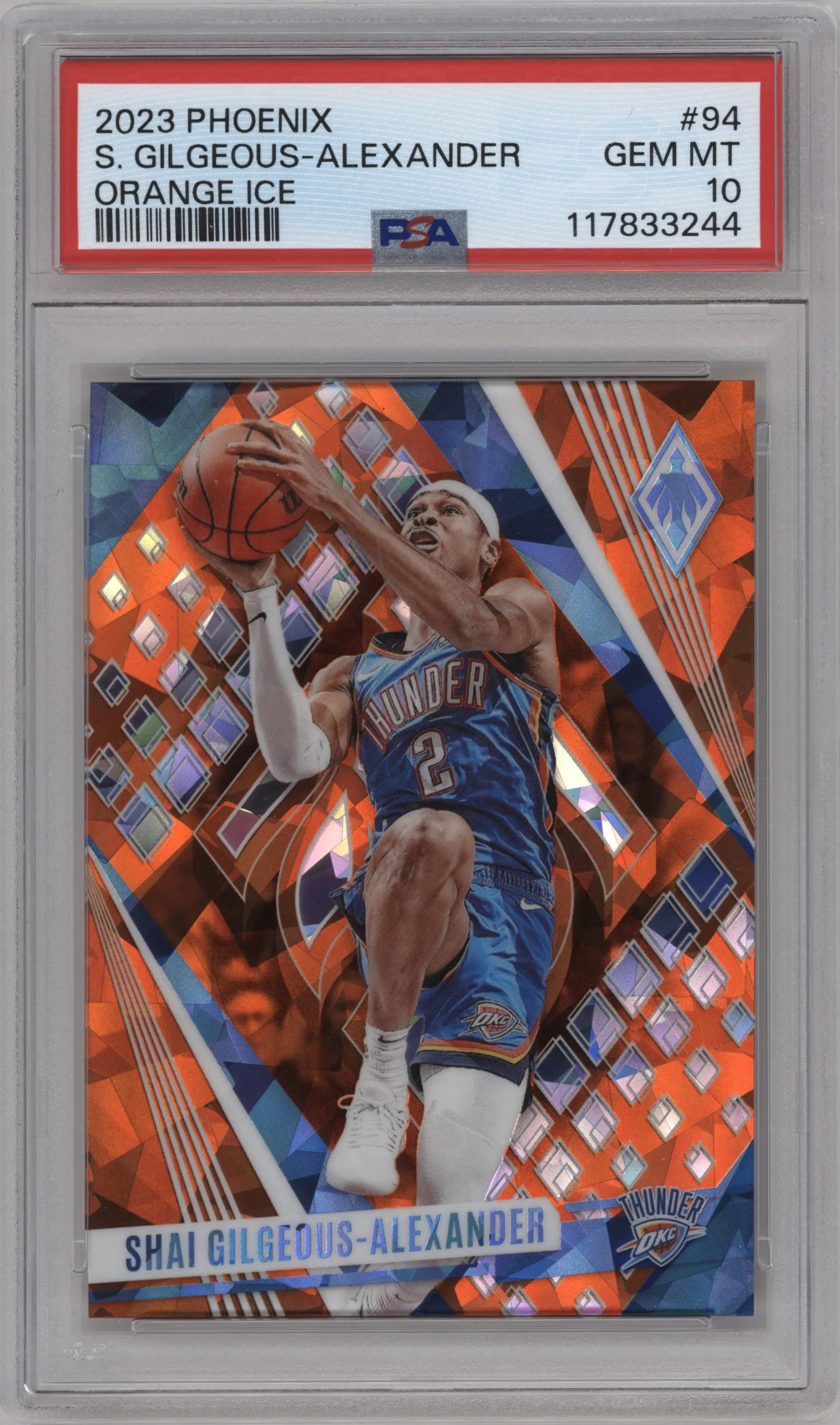 2023 Panini Phoenix Shai Gilgeous-Alexander Orange Ice #94 PSA 10