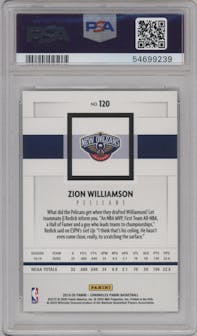 Zion Williamson from the 2019-20 Panini Chronicles  set graded by PSA and given an overall grade of 9.