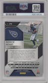 Derrick Henry from the 2016 Panini Prizm set featuring a Blue Wave parallel graded by PSA and given an overall grade of 10.