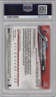 Shohei Ohtani from the 2018 Topps Chrome set featuring a Pink Refractor parallel graded by PSA and given an overall grade of 10.