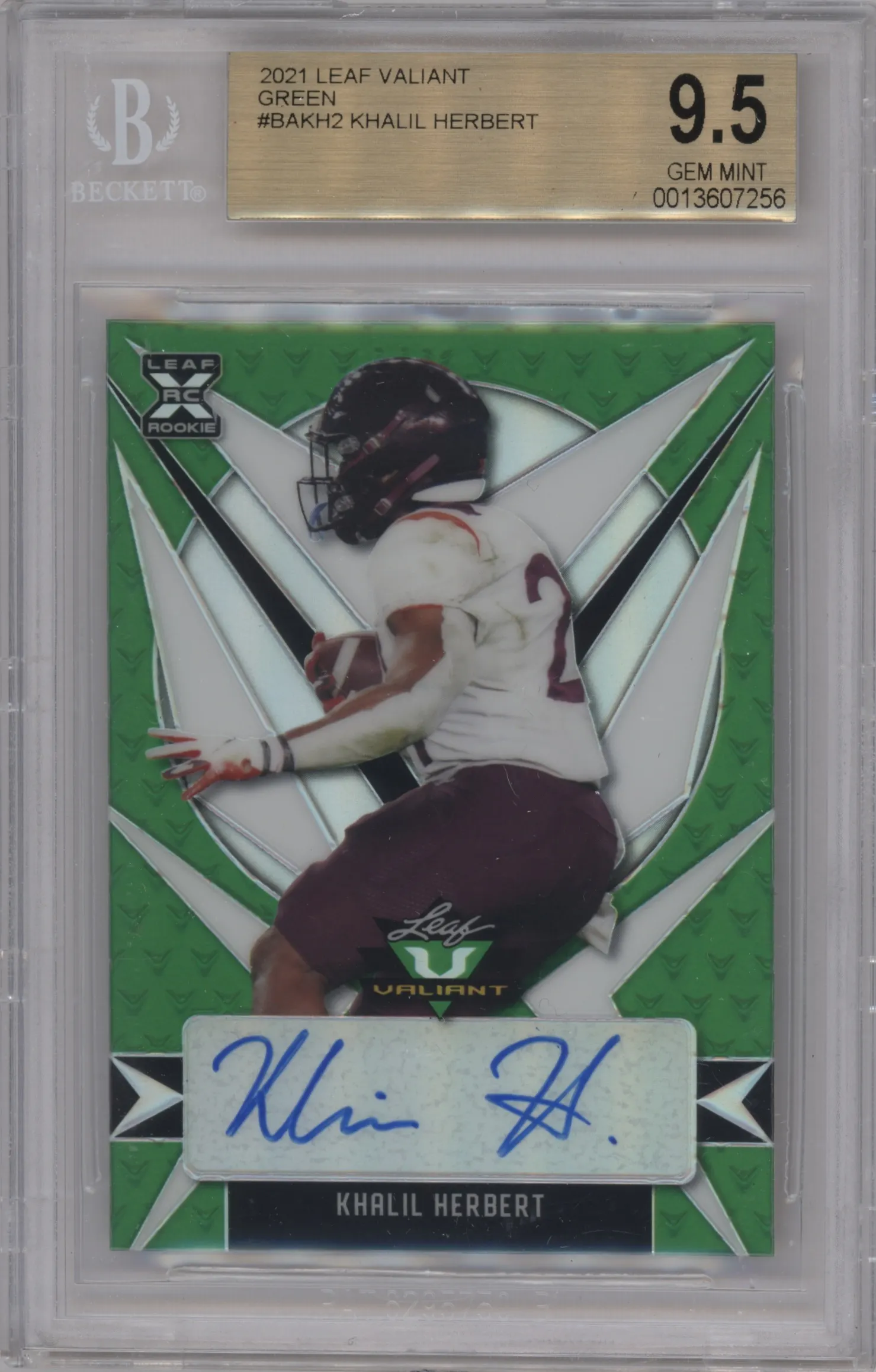 2021 Leaf Valiant Auto Khalil Herbert Green BGS 9.5