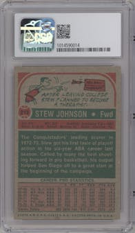 Stew Johnson from the 1973-74 Topps set graded by CSG and given an overall grade of 8.