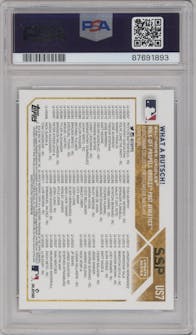 Adley Rutschman from the 2023 Topps Update set featuring a SSP parallel graded by PSA and given an overall grade of 10.