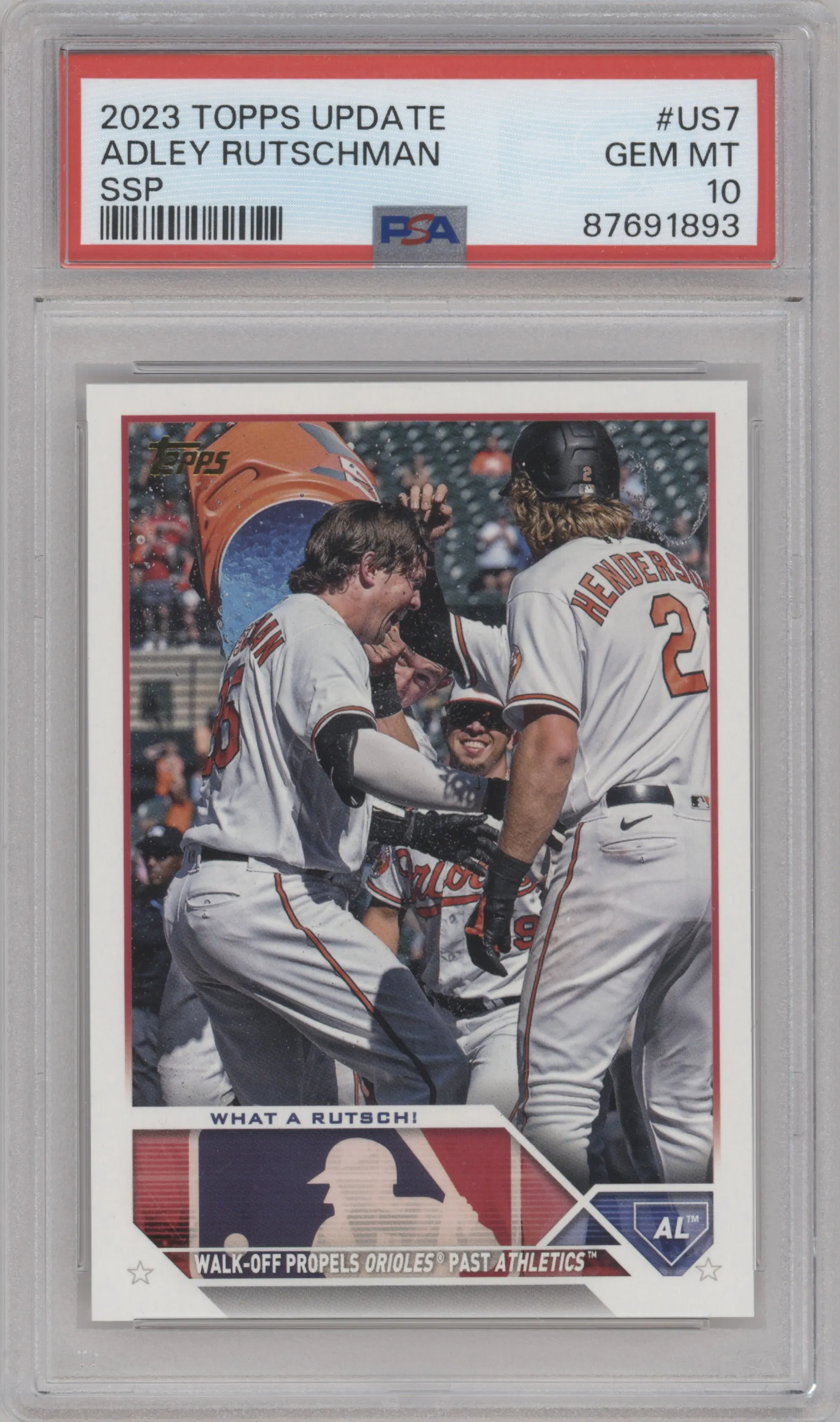 2023 Topps Update Golden Mirror Image Var. Adley Rutschman SSP PSA 10